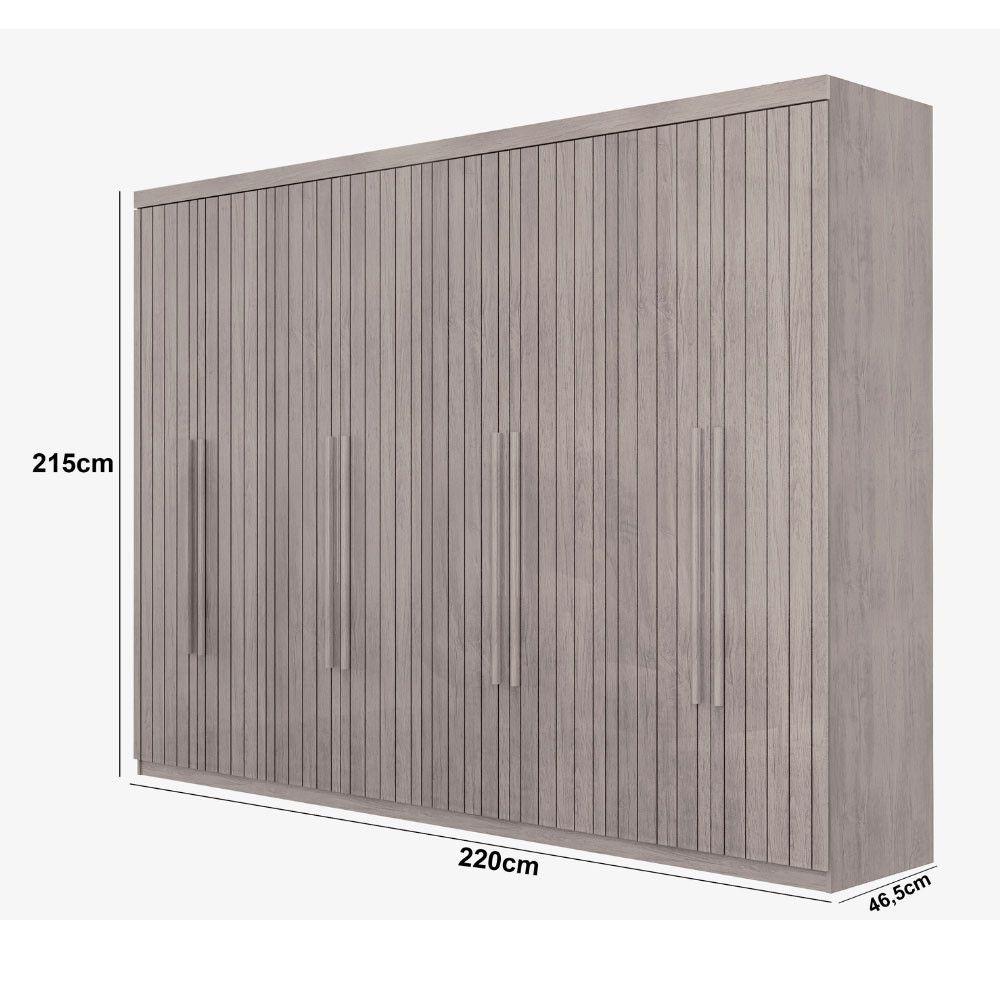 Miniatura Guarda Roupa Casal Marrocos Mdf 8 Portas Moderna Mobília Naturalle
