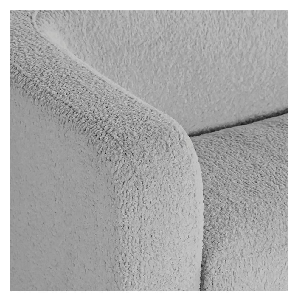 Miniatura Sofá 3 Lugares Luxo Recepção Escritorio Sala Veneza 200cm Linho Cor Cinza Claro