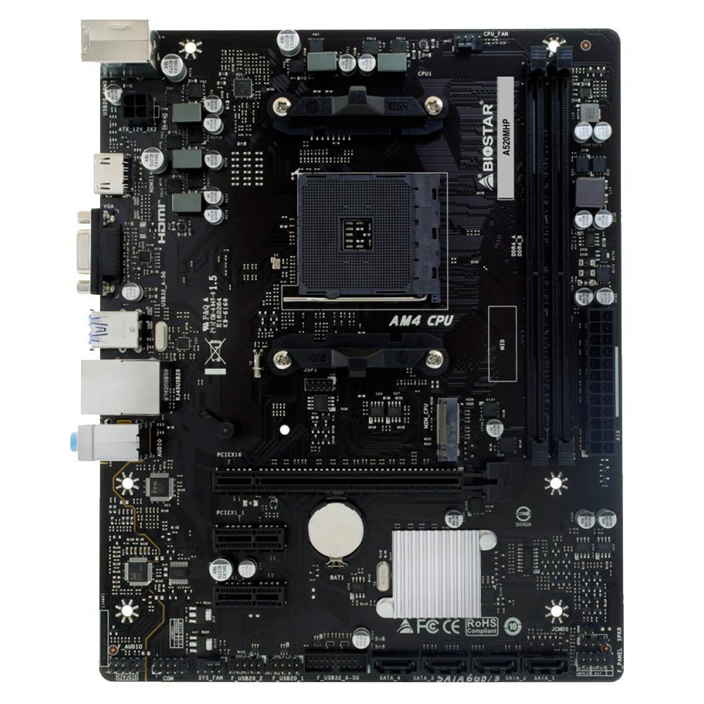 Miniatura Placa Mãe Biostar A520Mh, Chipset A520, Amd Am4, Matx, Ddr4
