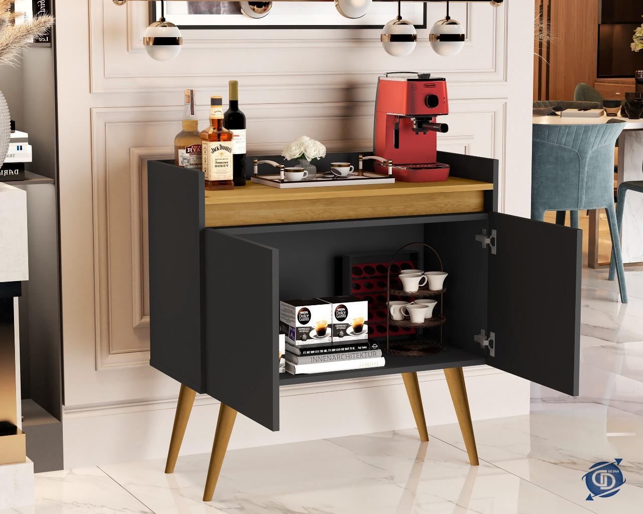 Miniatura Aparador Buffet 2 Portas Luxo Plus Preto / Madeirado Comprar
