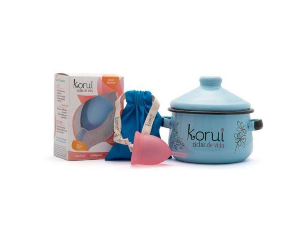 Miniatura Kit Coletor Menstrual Korui Fluxo Leve + Panelinha Brisa Branco - Coletor menstrual - Silicone - Korui - Leve - Reutilizável