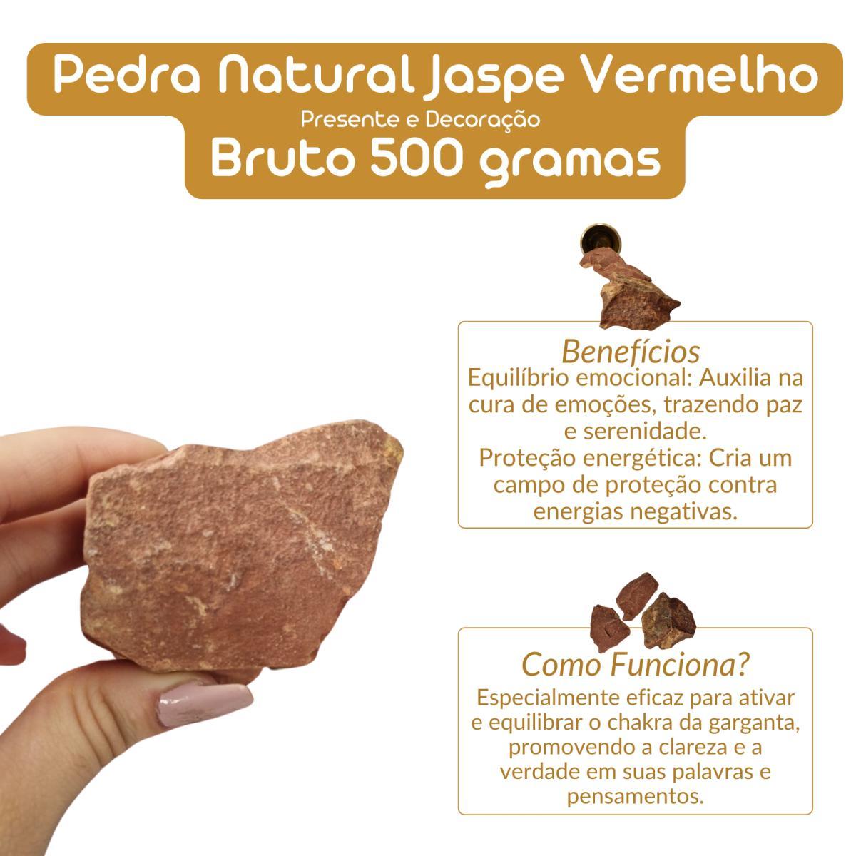 Miniatura Pedra Natural Jaspe Vermelho Bruto 500 Gramas