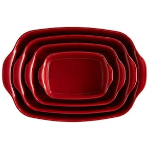 Miniatura Travessa Retangular Emile Henry em Cerâmica 42x28 cm - Vermelha