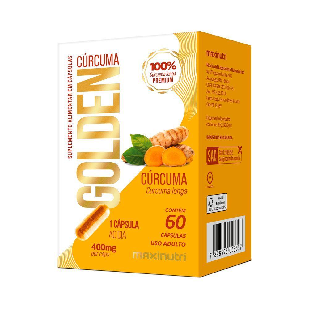 Miniatura Kit 2 Cúrcuma Golden Maxinutri 60 Cápsulas