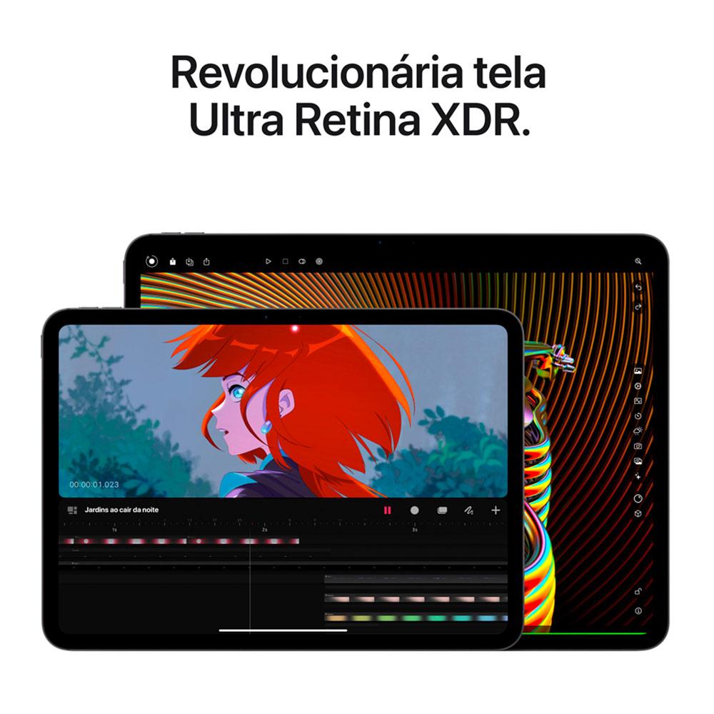 Miniatura iPad Pro Apple (5ª Geração) Processador M4  (11", Wi-Fi + Celular, 1TB com Vidro Convencional) - Preto-Espacial Bivolt