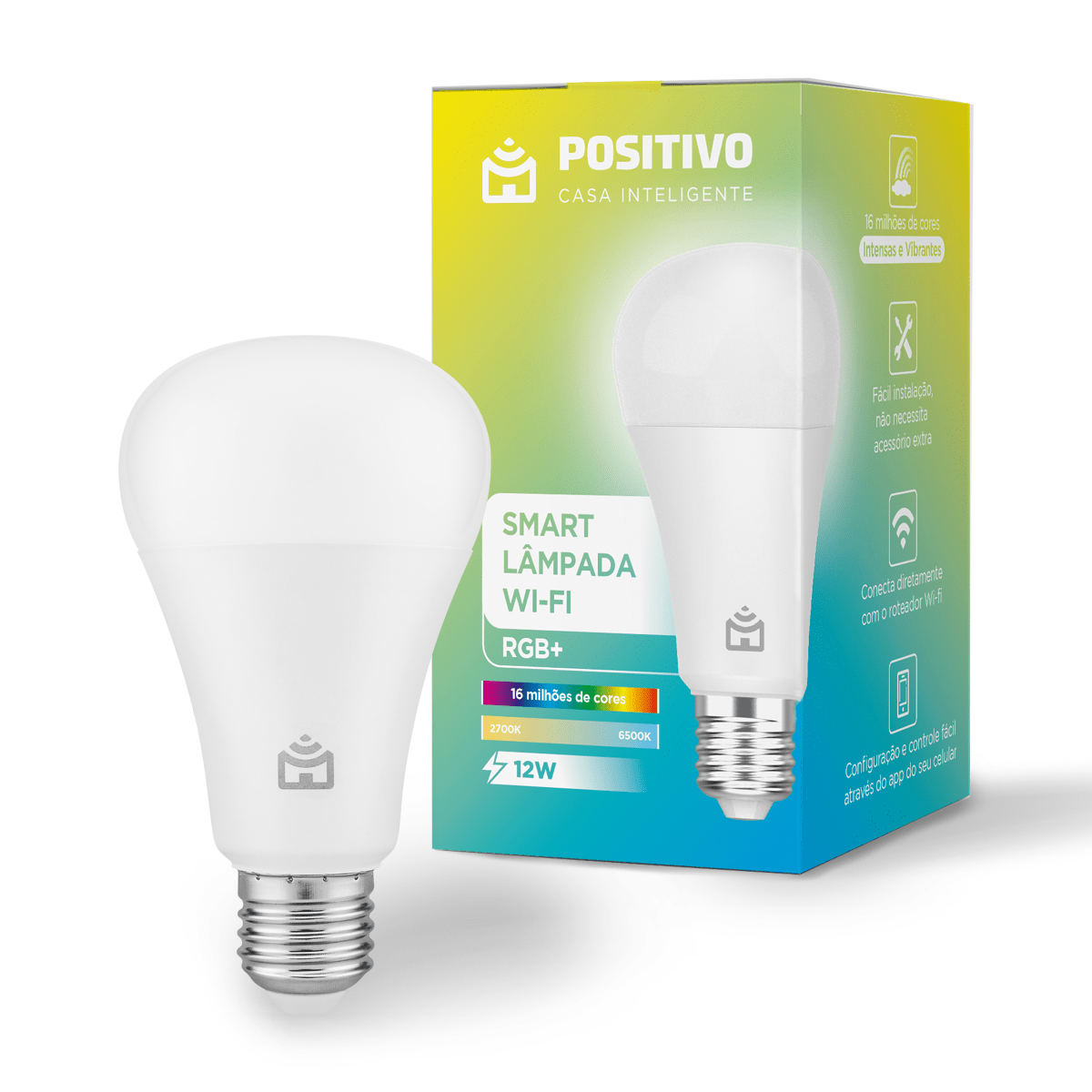 Miniatura Smart Lâmpada Wi-Fi RGB+ Positivo Casa Inteligente