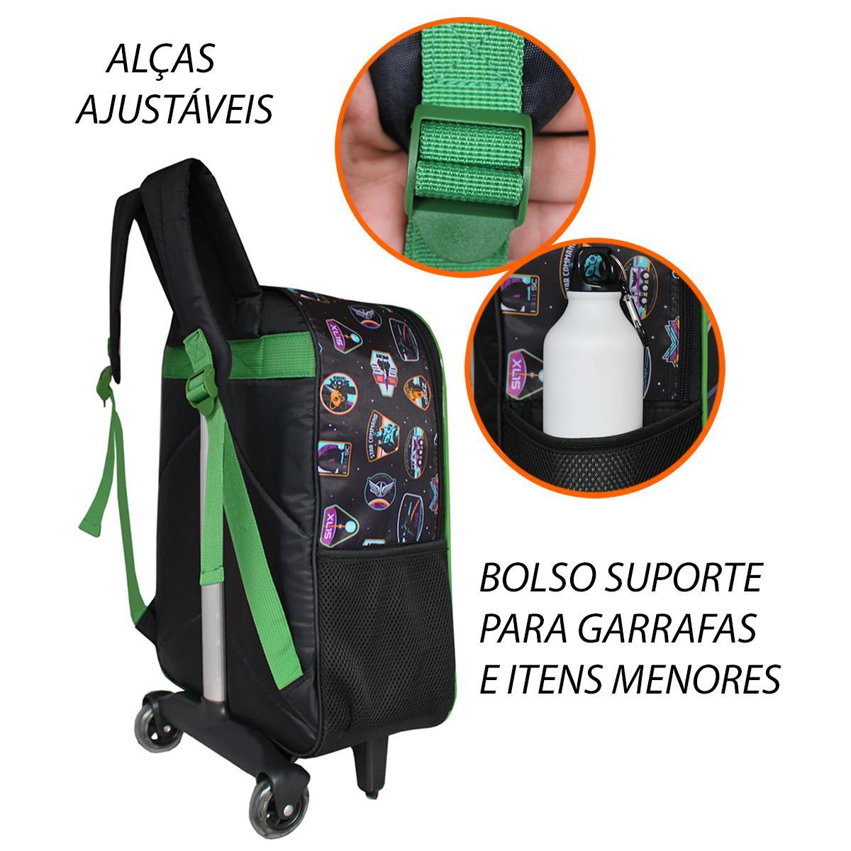 Miniatura Mochila Escolar De Rodinhas Buzz Lightyear Toy Story Preto