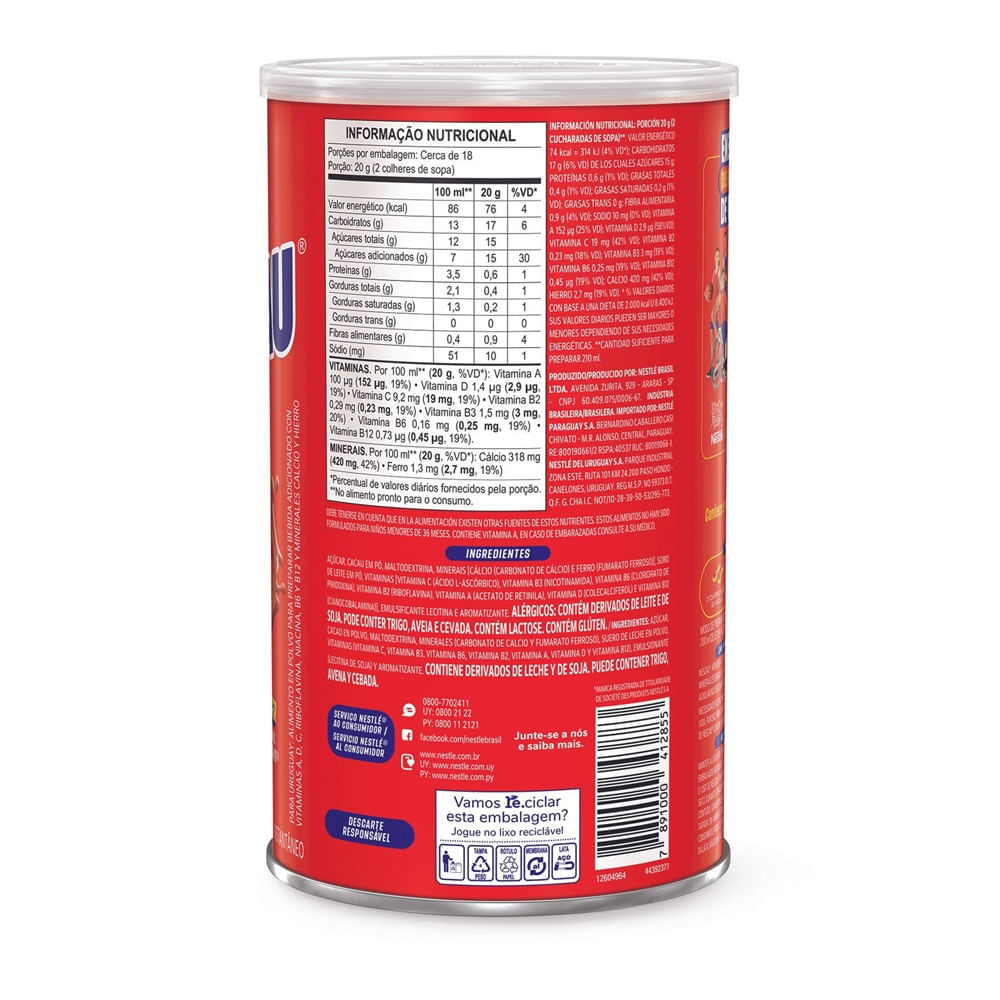 Miniatura Achocolatado Em Pó Nescau Lata 350g