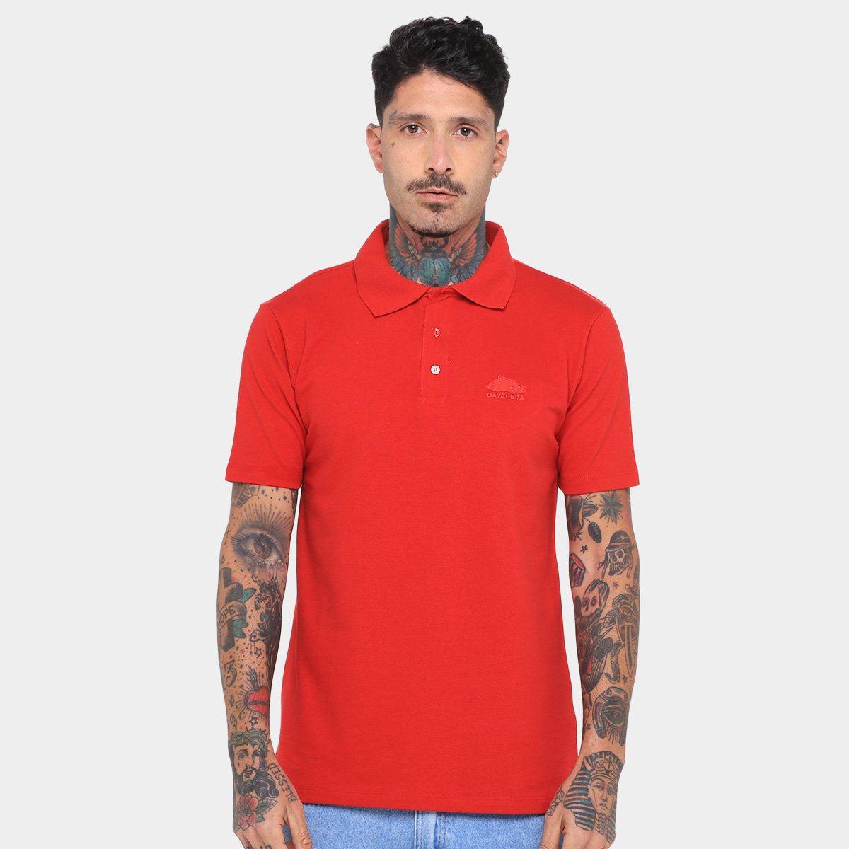 Miniatura Camisa Polo Cavalera Aguia Line Masculina Vermelho - G