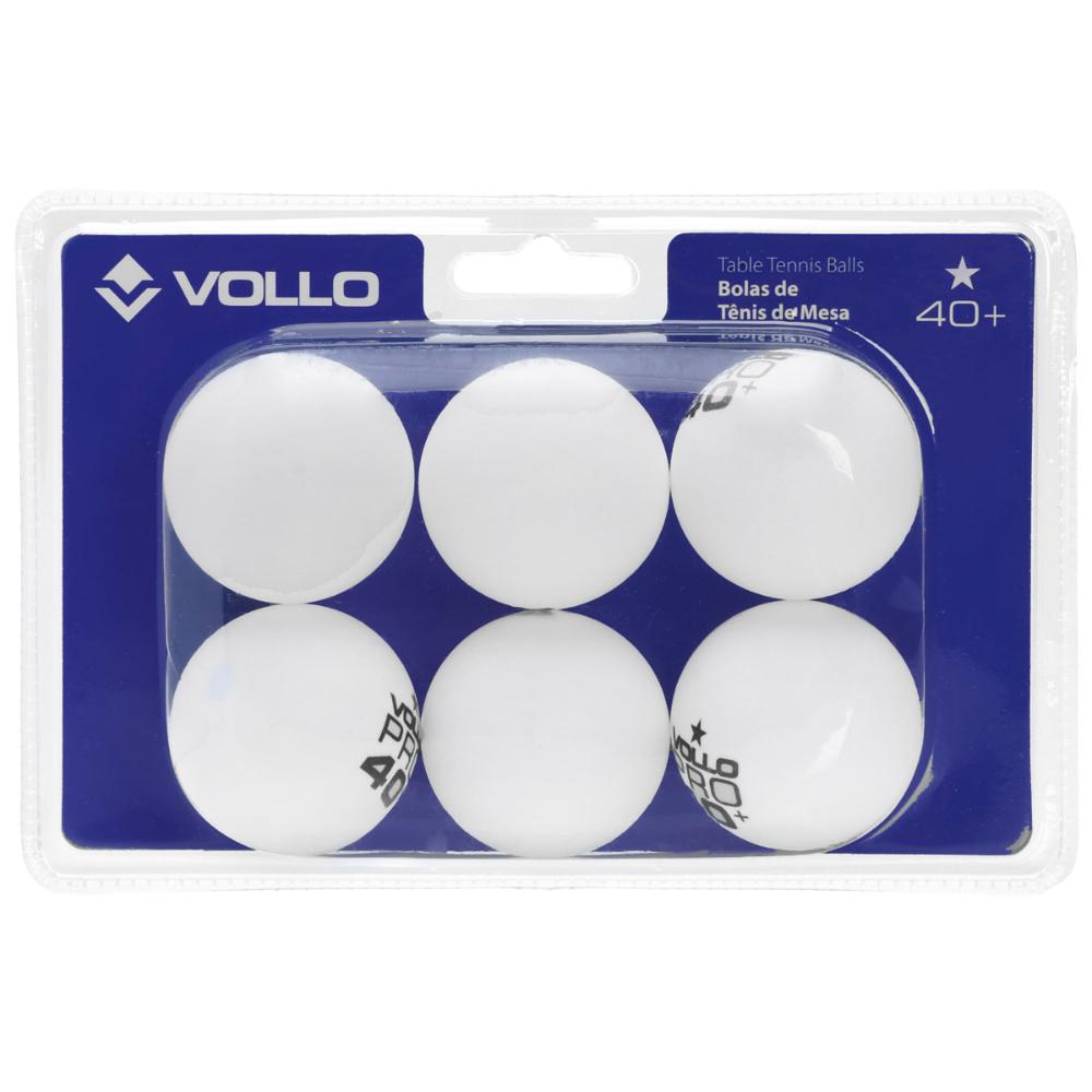 Miniatura Bola de Tênis de Mesa Vollo 1 Estrelas com 06 Bolas Branca