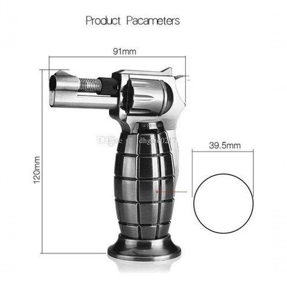 Miniatura Isqueiro Tocha Flamejante Maçarico Portátil Culinário Automático à Gás Acendedor Flambador