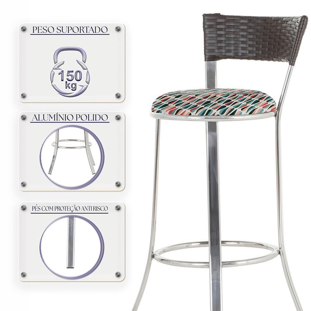 Miniatura Conjunto Com 2 Banquetas Em Alumínio, Fibra Sintética E Impermeável Tc Tabaco Z37