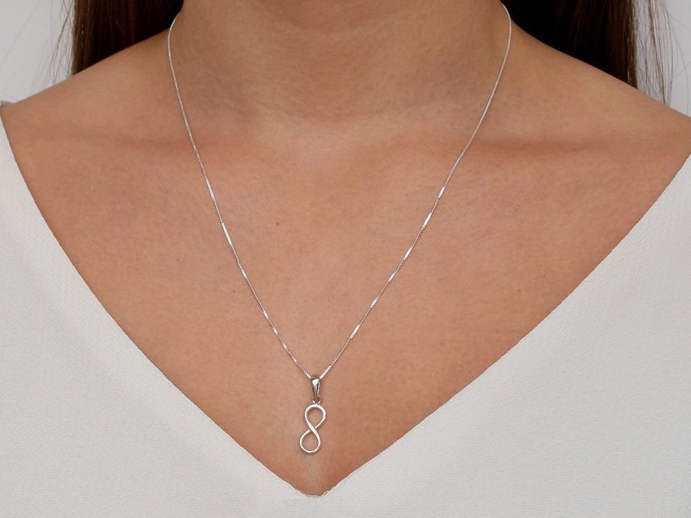 Miniatura Colar Da Amizade Infinito - Best Friends Namorados Prata 925