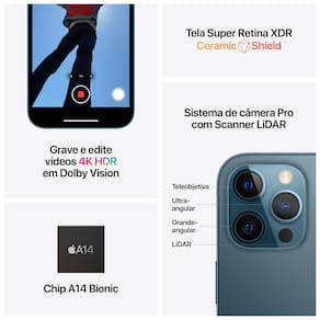 Miniatura iPhone 12 Pro Max Apple 512GB Azul-Pacífico Tela de 6,7”, Câmera Tripla de 12MP, iOS