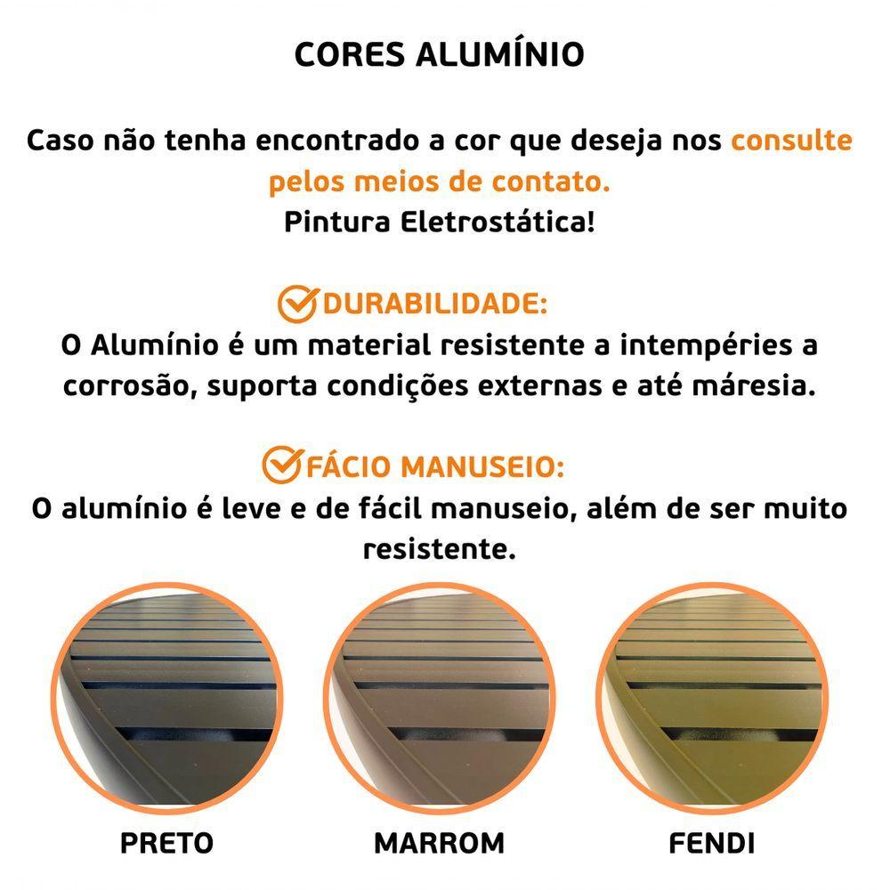 Mesa 1,20m Ripada Alumínio Resistente área Externa Piscina Jardim Jantar Marrom