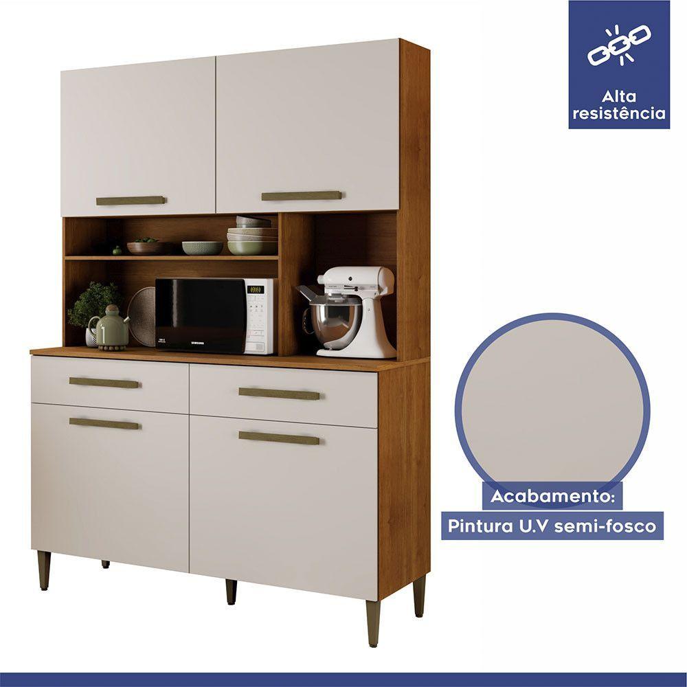 Miniatura Armário Ceará 4 Portas 2 Gavetas Em Mdp Kaiki Móveis Naturalle Com Off White