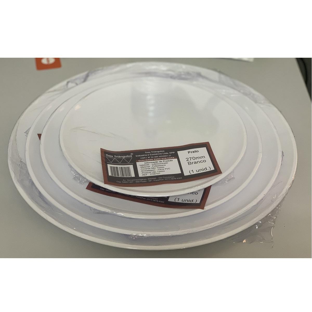 Miniatura Bandeja Prato Redondo Servir Bolo Linha Festa Branco 270Mm
