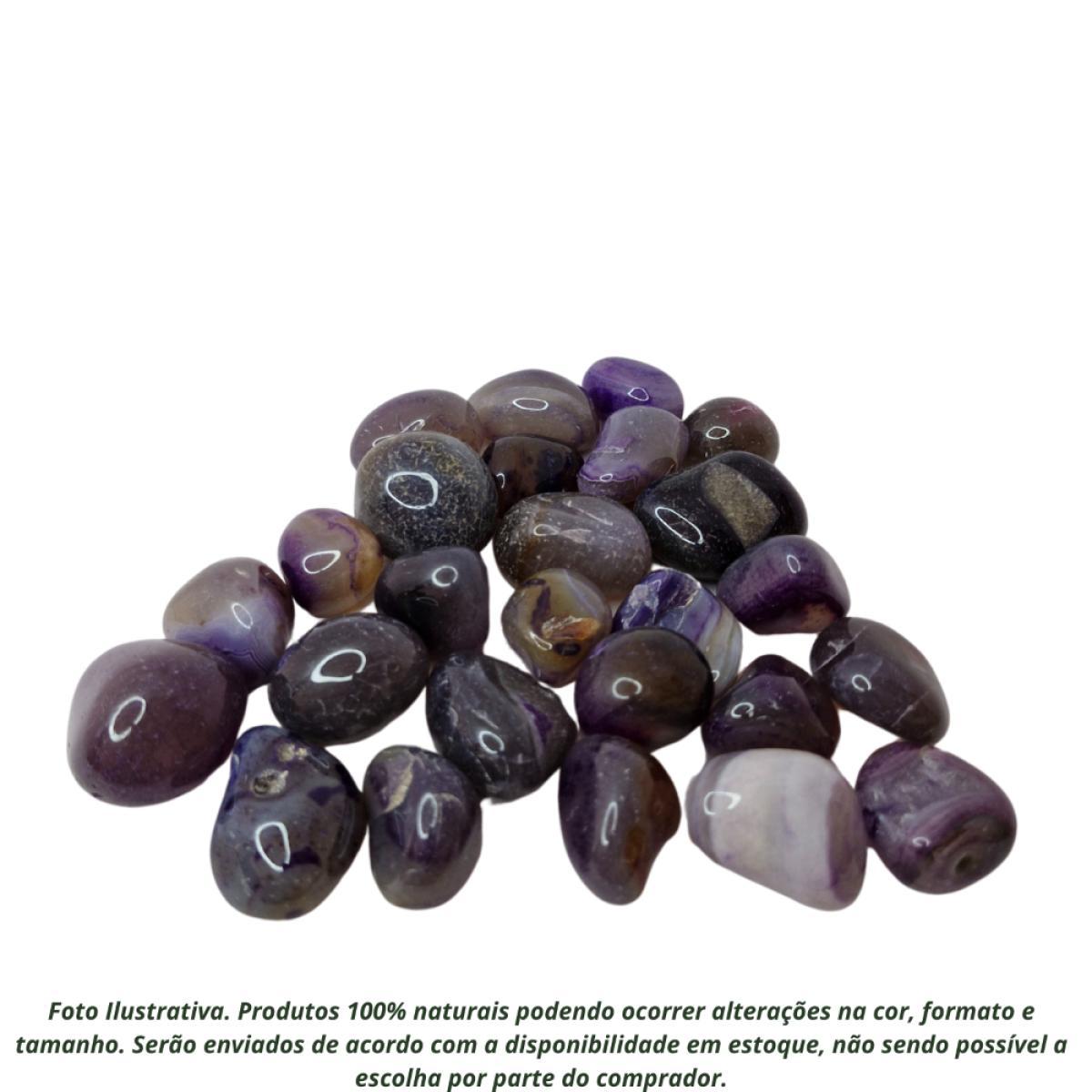 Miniatura Pedra Ágata Roxa 2 A 4 Cm Rolada 500G Natural