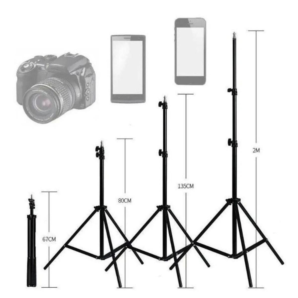 Miniatura Tripé Profissional 2.1M + Suporte Para Celular Câmera