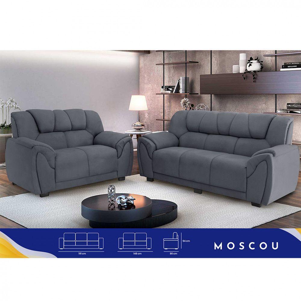 Miniatura Sofa Parana Moscou 3 E 2 Lugares Cinza