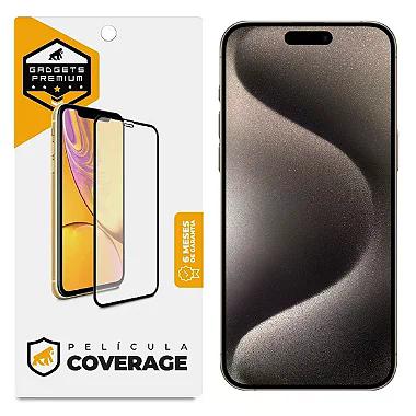 Kit Capa Defender e Pelicula Coverage 5D Pro Preta para iPhone 15 Pro - Gshield