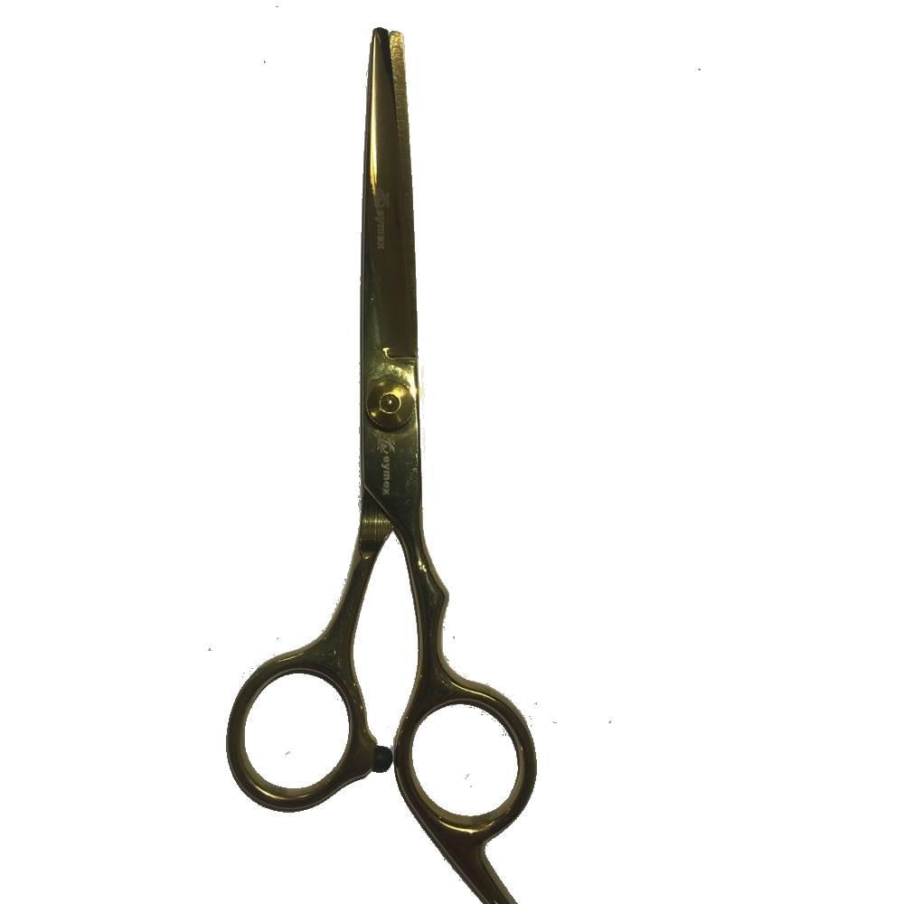 Miniatura Tesoura De Corte Barbeiro Cabeleireiro Fio Navalha 6 Dourado
