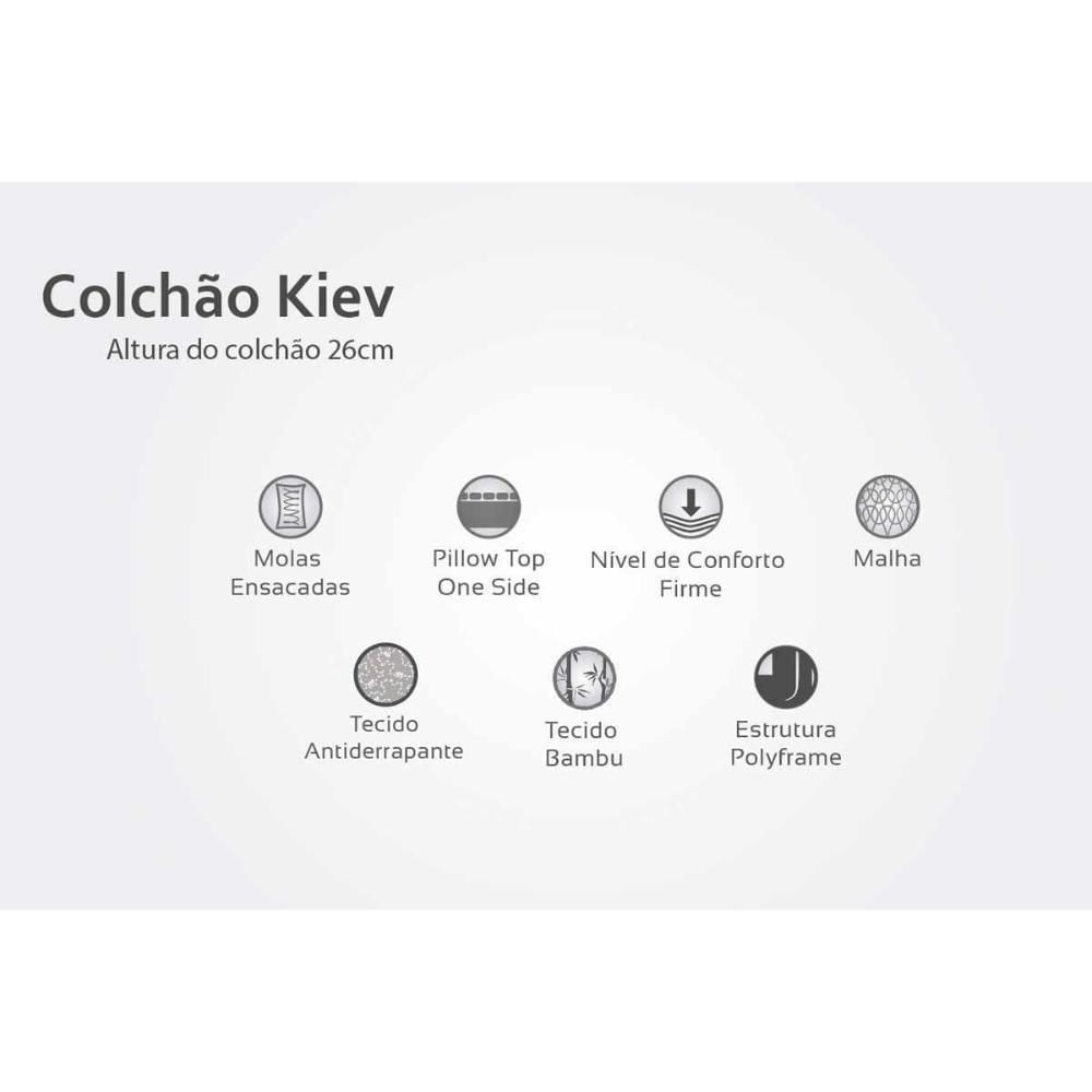Miniatura Cama Box Queen: Colchão Molas Ensacadas Herval Masterpocket Kiev + Base Crc Courano Clean(158x198)