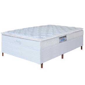 Miniatura Cama Box Casal Umaflex Itália com Pillow Top e Molas Ensacadas 69x138x188 cm - Branco