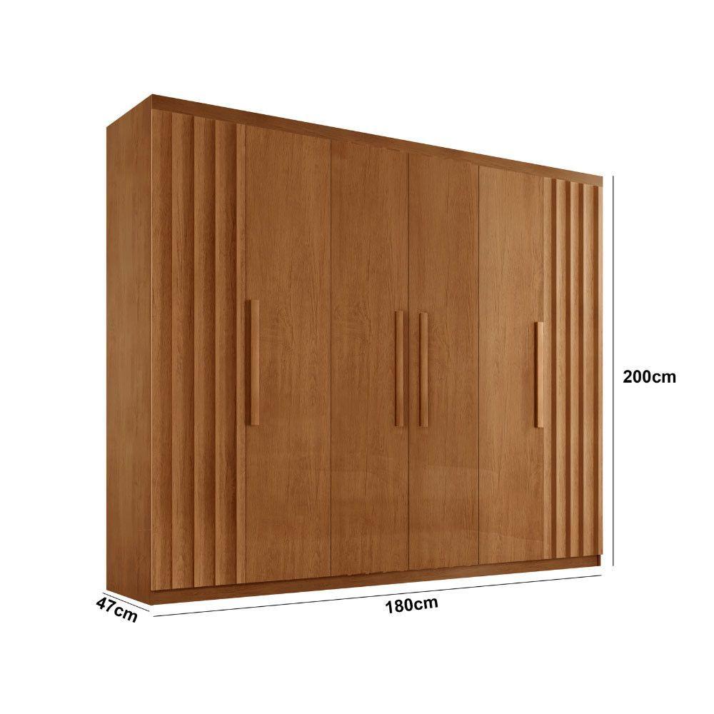 Miniatura Guarda Roupa Casal Roma Mdf 6 Portas E 2 Gavetas Moderna Naturalle