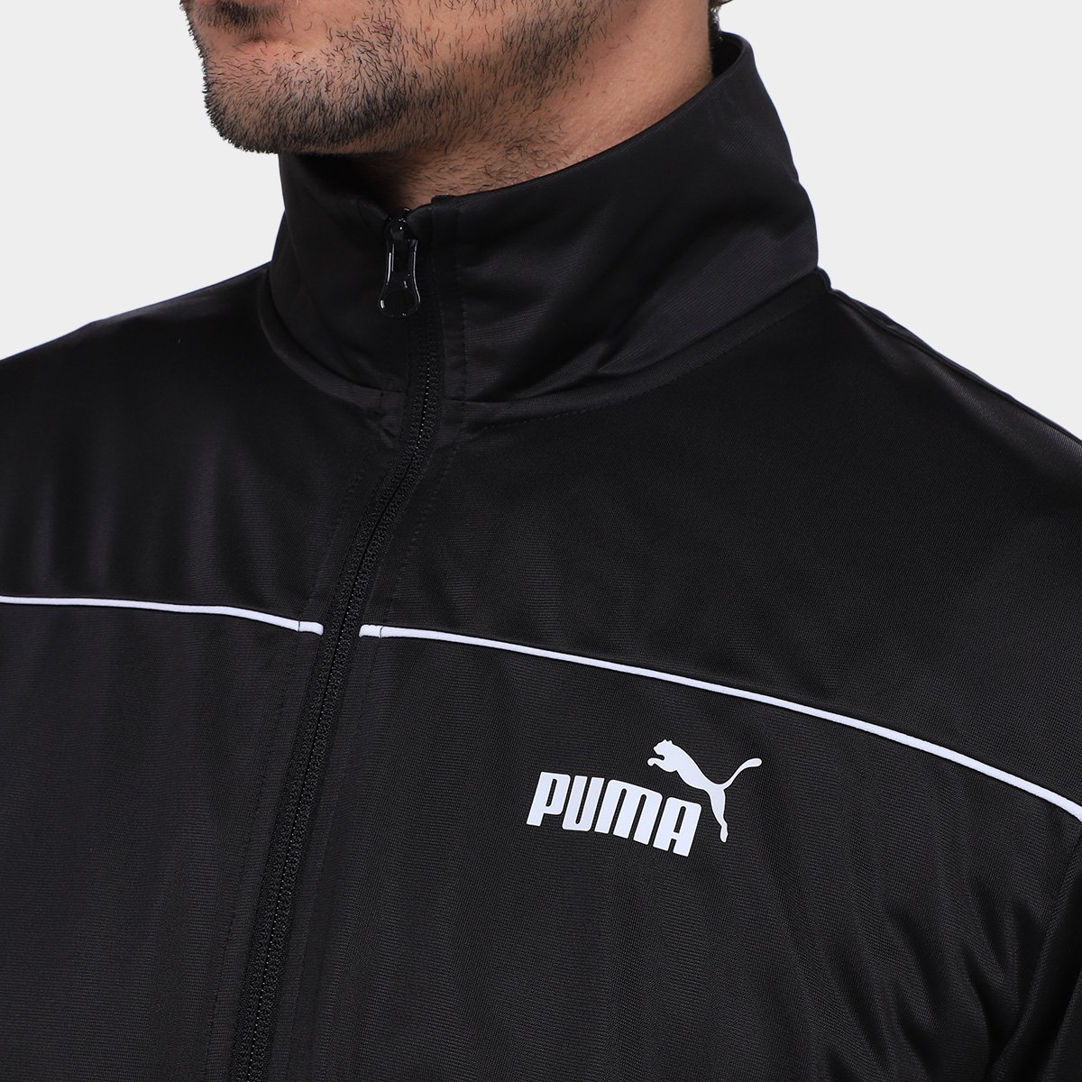 Miniatura Agasalho Puma Poly Piping Suit Masculino Preto - G