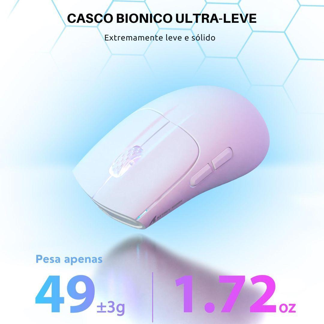 Miniatura Mouse Gamer Sem Fio Attack Shark X5 Rgb, 3 Modos, Branco