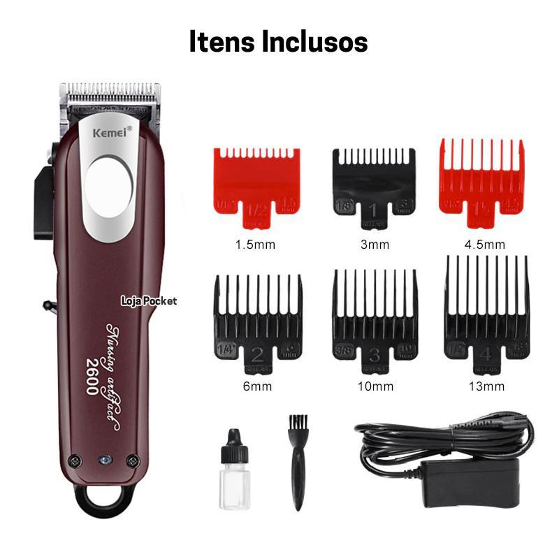 Miniatura Máquina De Cortar Cabelo Profissional Kemei Km-2600 Novidade