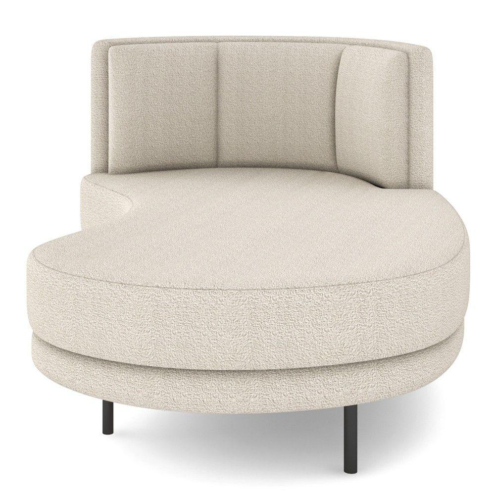 Chaise Longue Divã 164cm Braço Direito Logus D06 Bouclê Bege - Mpozenato