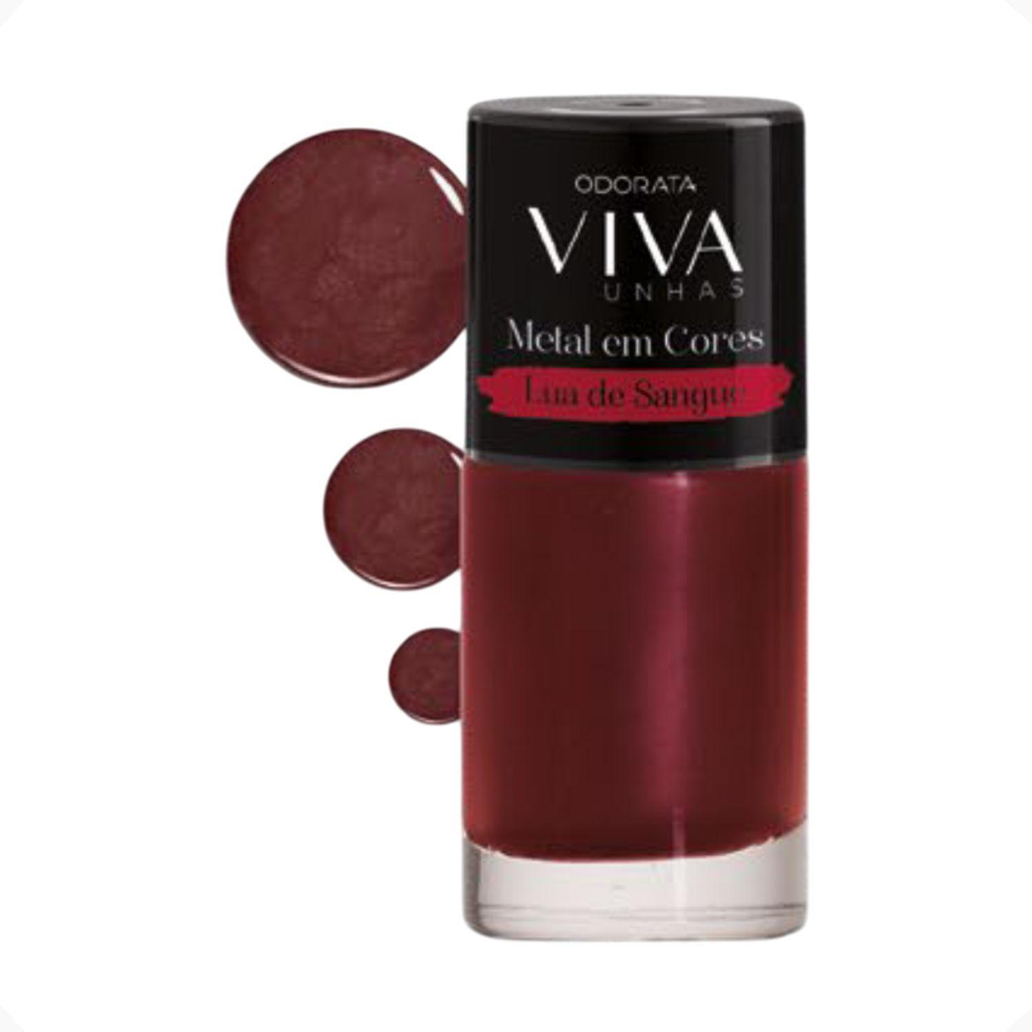 Miniatura Esmalte Em Gel Metalizado Lua Sangue Não Precisa Cabine Seca