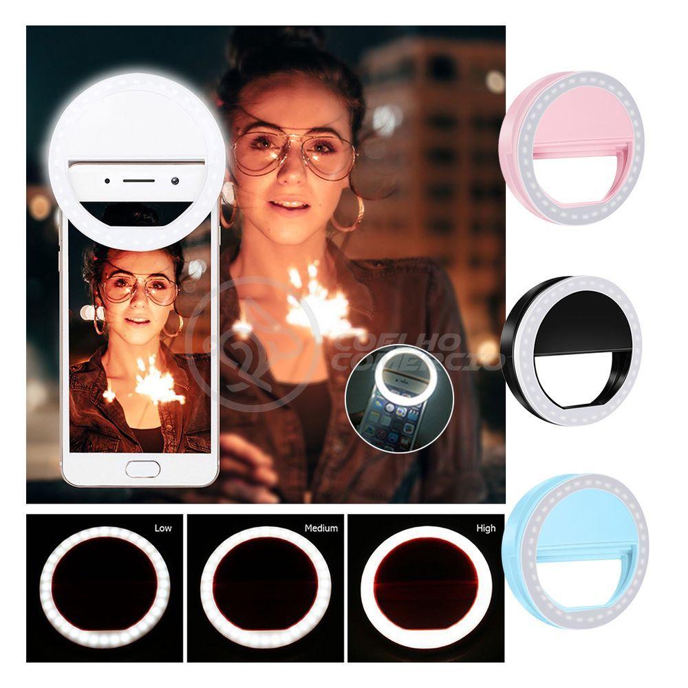 Miniatura Ring Light De Mesa 6\" Com Tripé De 16cm + Microfone Sf-666 + Disparador De Fotos + Mini Ring Light