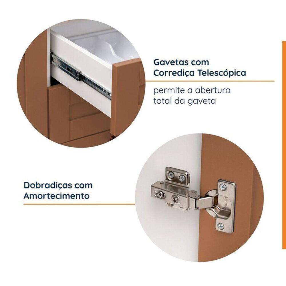 Miniatura Cozinha Modulada 5 Peças 1 Torre 2 Aéreos 2 Balcões Arizona Arizona Cabecasa Madeiramadeira Branco/Terracota