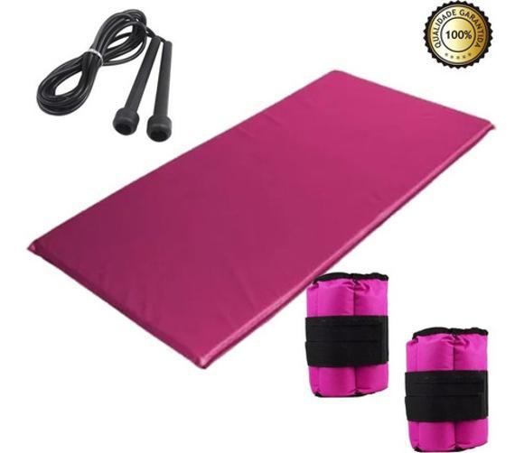 Miniatura Kit Para Treino Funcional Colchonete + Corda+ Caneleira 5Kg