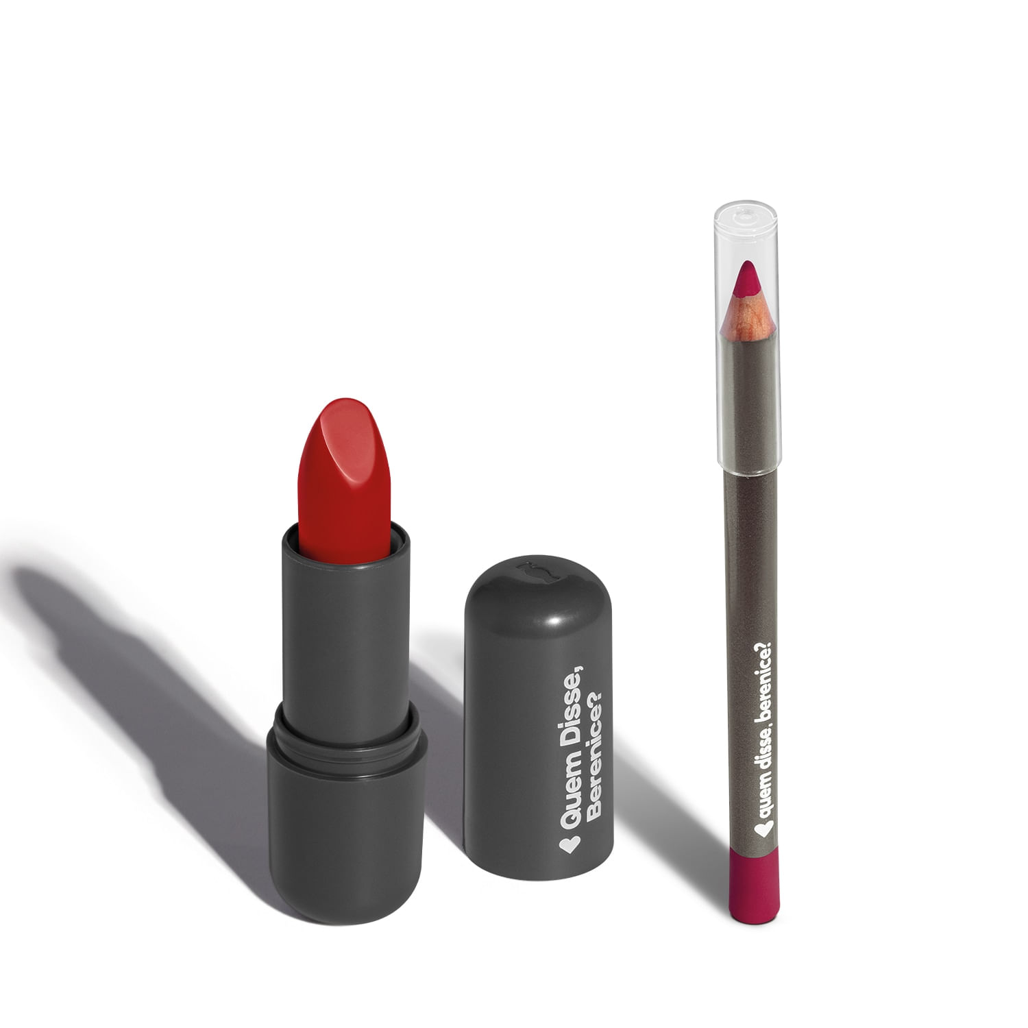 Miniatura Combo Batom Vermelho Efeito Mate 3,8g + Lapiseira de Contorno Labial Vermelho 1,1g