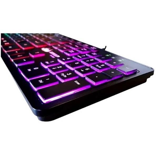 Miniatura Teclado Gamer Para Pc Com Luz De Led Rgb Português Brasil
