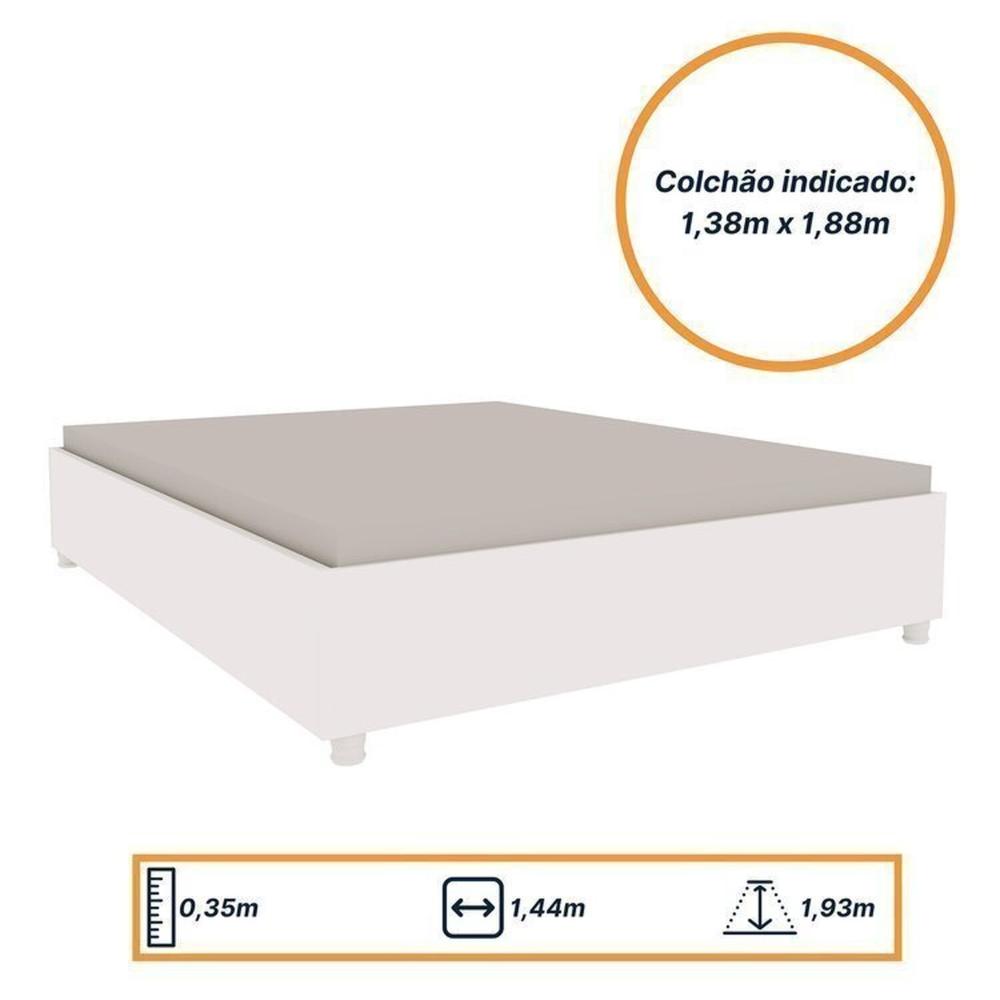 Quarto De Casal Guarda-Roupa 6 Portas Portugal E Cama Casal Grecia Espresso Móveis Branco/Neve