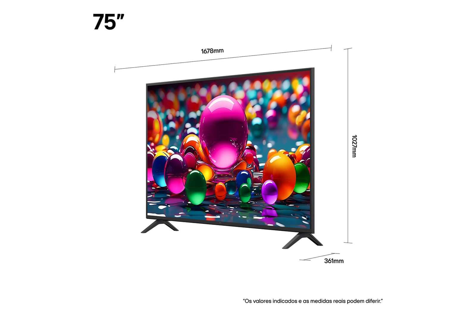 Smart TV LG 75" Tela Gigante webOS 25 HDR10 Pro - 75UA8550PSA 12 meses - 75 " - 110v/220v
