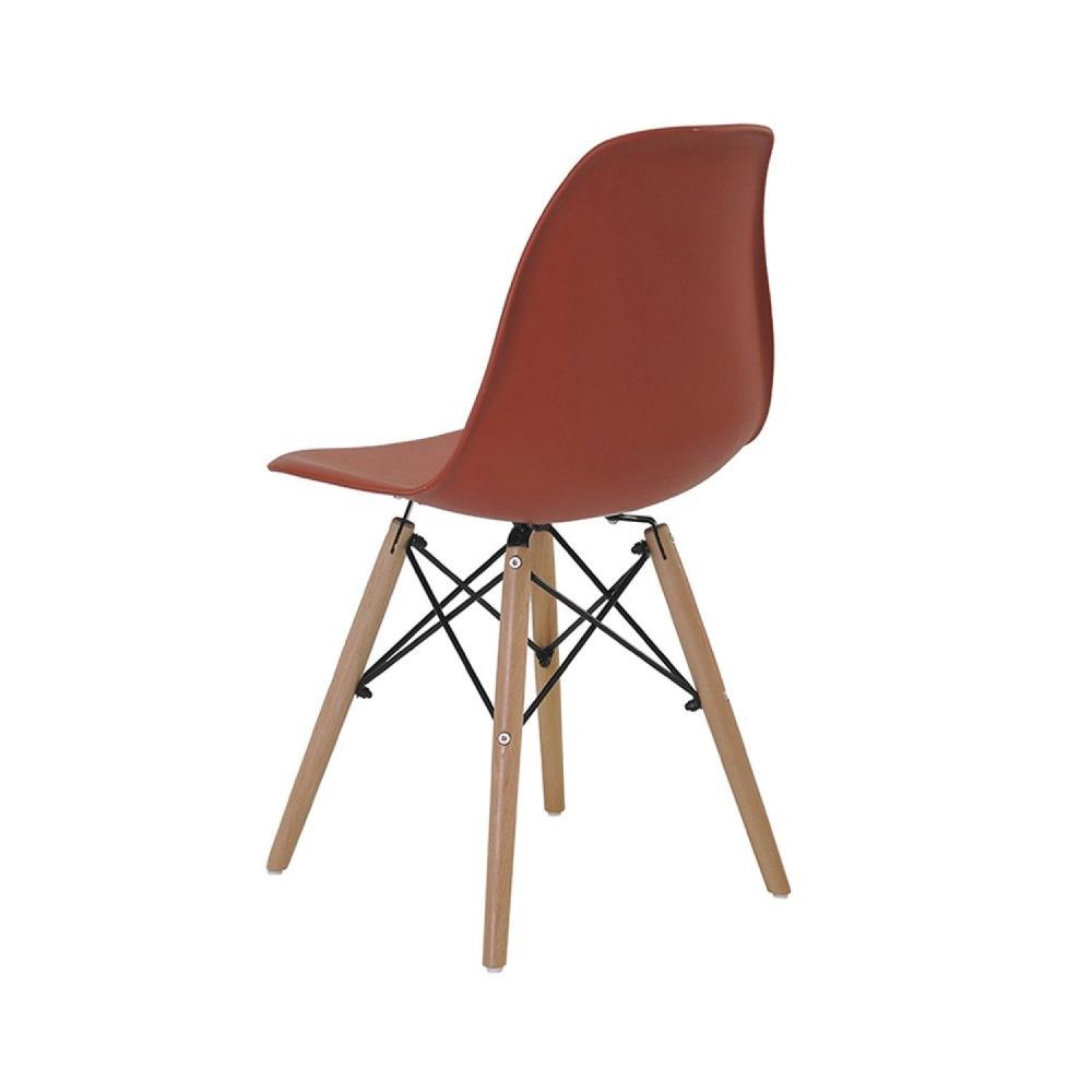 Conjunto 2 Cadeiras Eiffel PP Base Madeira Rivatti Laranja Telha