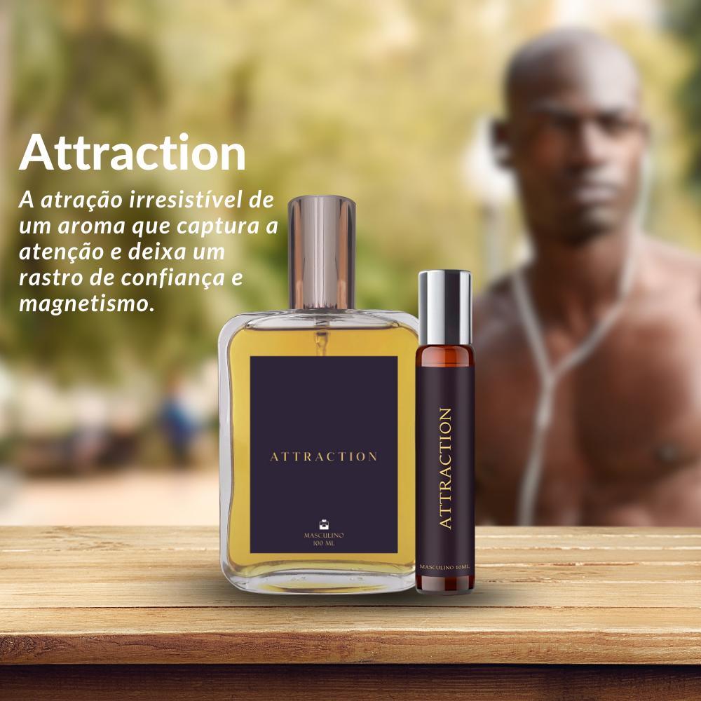 Miniatura Kit Perfume Attraction 100Ml Masculino + Spray Portátil 10Ml