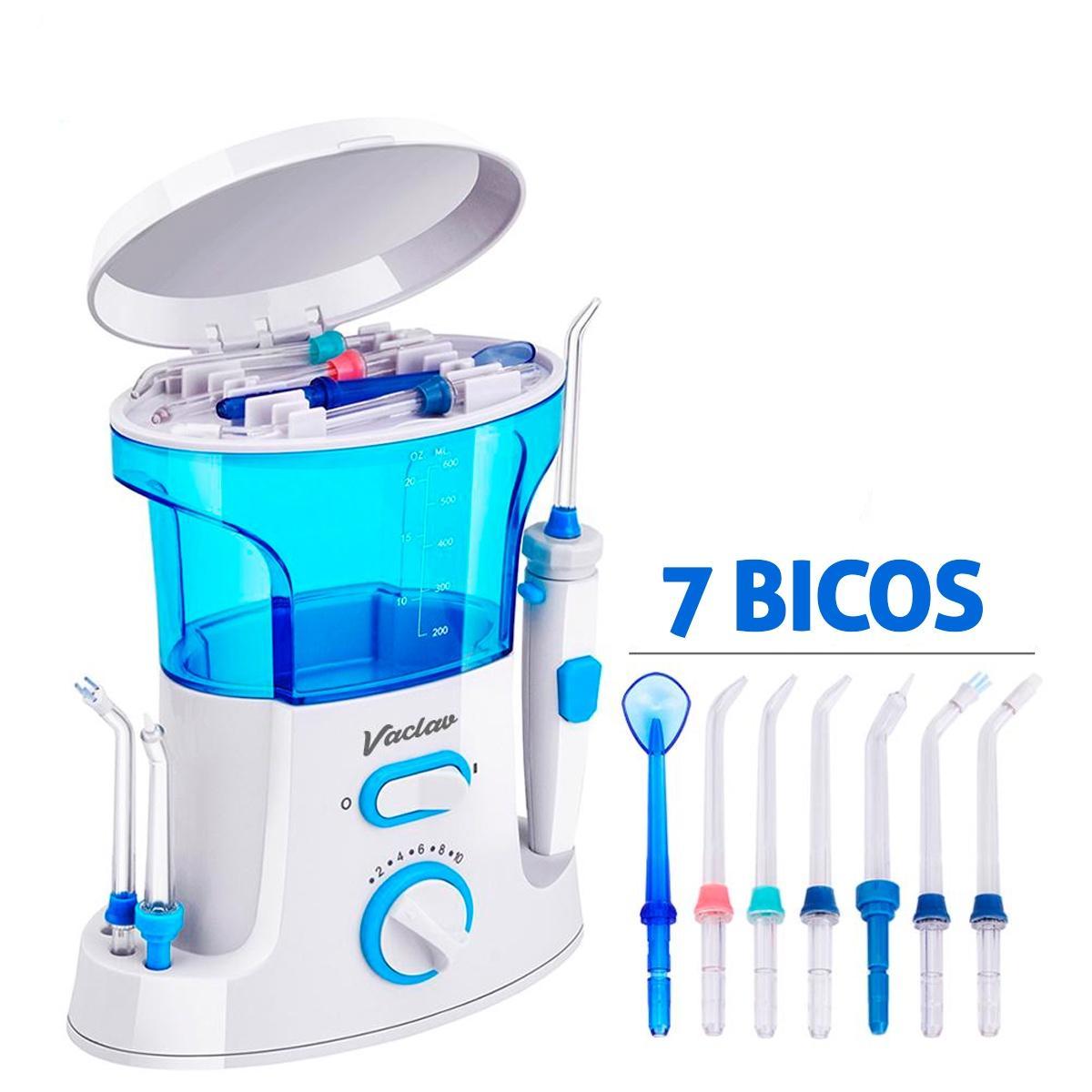 Miniatura Limpador Dental Elétrico Bivolt 7 Bicos Diferentes Limpeza