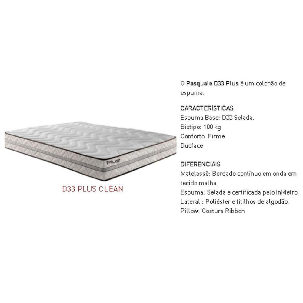 Miniatura Colchão Solteiro Espuma D33 Pasquale Plus Euro Pillow Clean (88x188x25) - Paropas