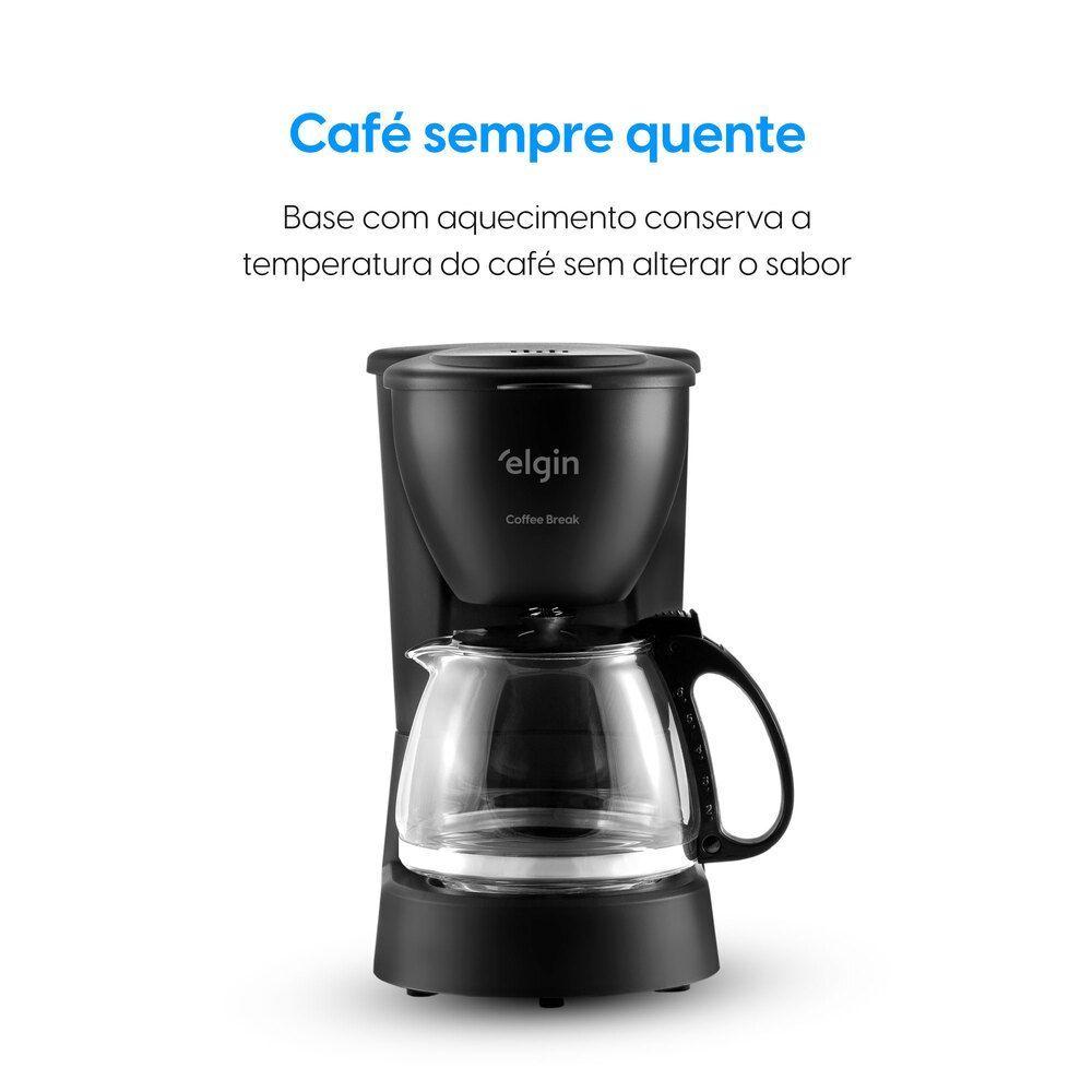 Miniatura Cafeteira Elétrica Coffee Break 15 Xícaras 600 ml Preta com Jarra de Vidro e Filtro Lavável 110V - Elgin