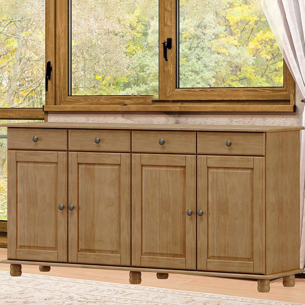 Miniatura Balcao Madeira Maciça 4 Portas 4 Gavetas 169 Cm 8929 Freijo Milani Store Freijo