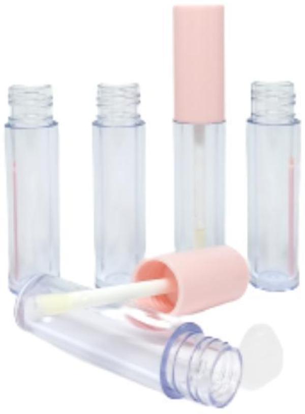 Miniatura Frasco Gloss Labial Vazio 6Ml Tampa Rosa Batom Liquido 10U