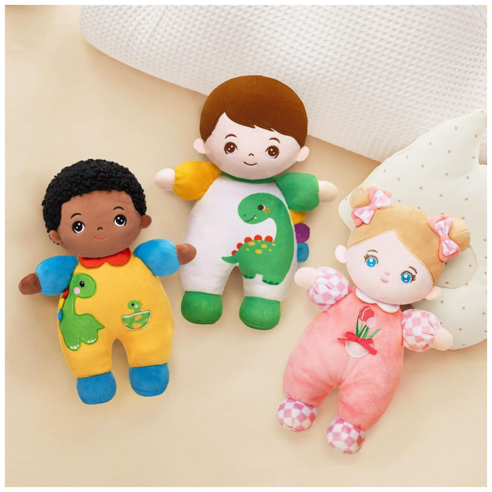 Miniatura Pelúcia Bebê Menino OUOZZZ - Presente de Aniversário para Meninos, Irmão Mais Velho - Brinquedo Dinossauro Crianças, 30cm