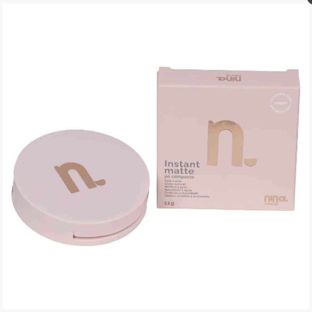Miniatura Kit Nina Makeup Pó Instant Compacto Cor 2 + Pó Solto Cor 2